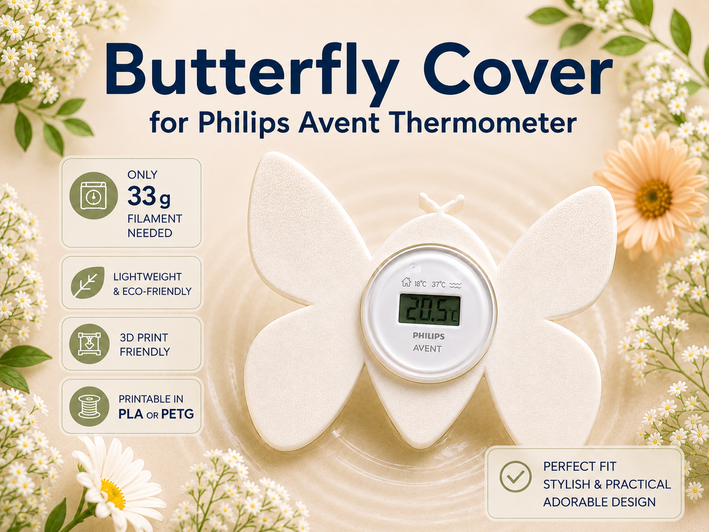 Butterfly Casing for Philips Avent Thermometer