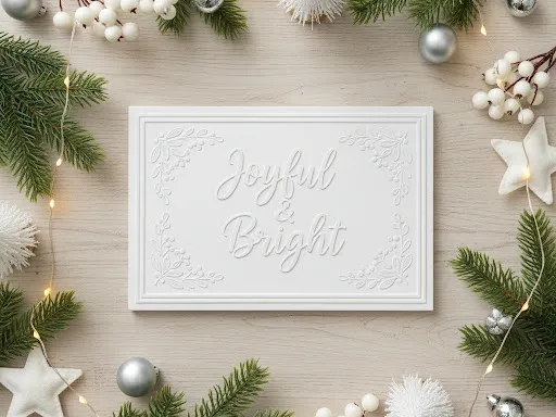 Joyful & Bright Christmas Minimalist Sign