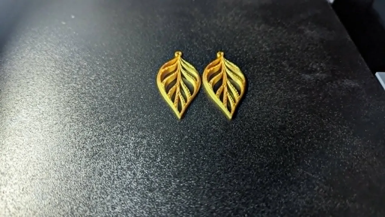 Golden Leaf Elegance Earrings view 3