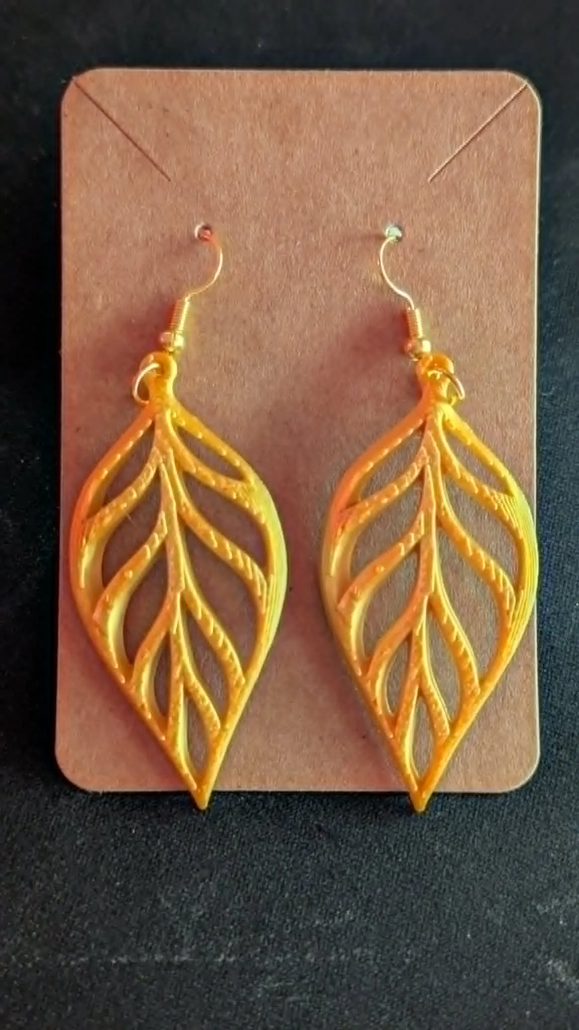 Golden Leaf Elegance Earrings view 4