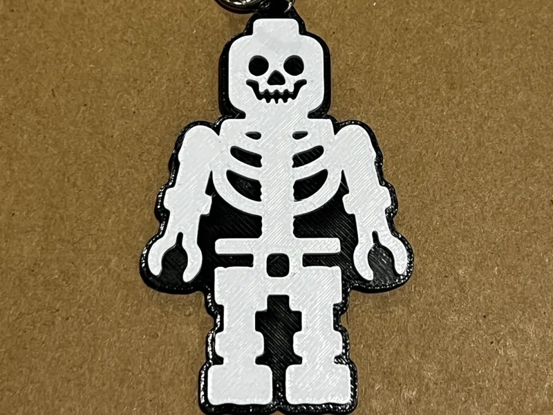 Brick Skeleton Keychain - 2 Color Version
