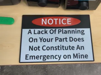 Sign - A Lack of Planning