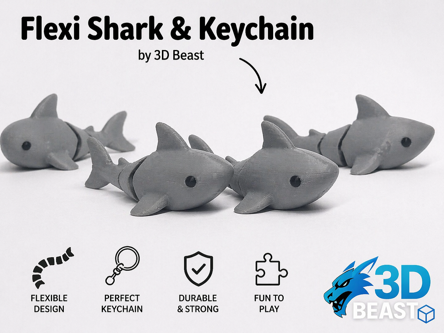 Flexi Shark & Keychain Fidget