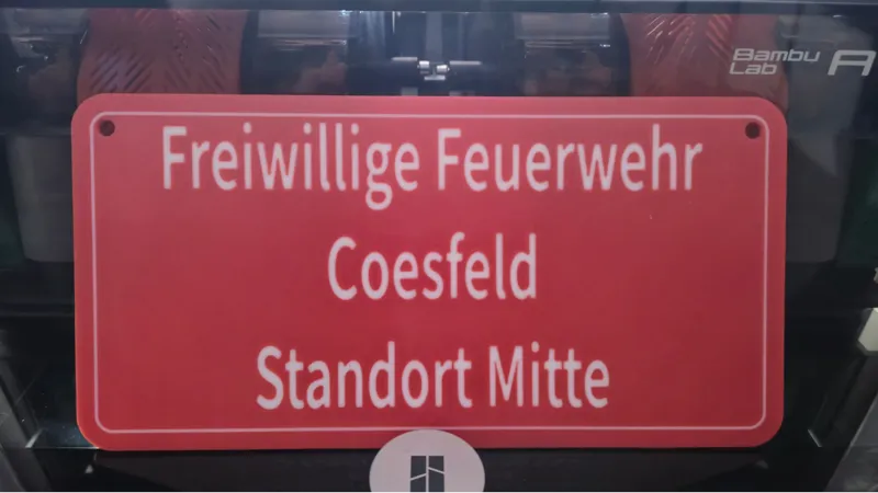 Standort Schild Feuerwehr Coesfeld