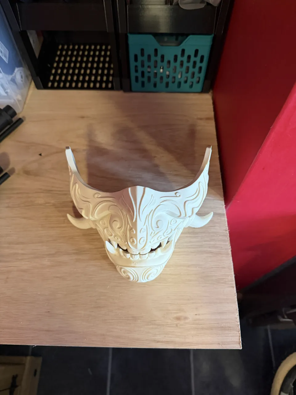 Half face Ornamental Oni mask (wearable) view 4