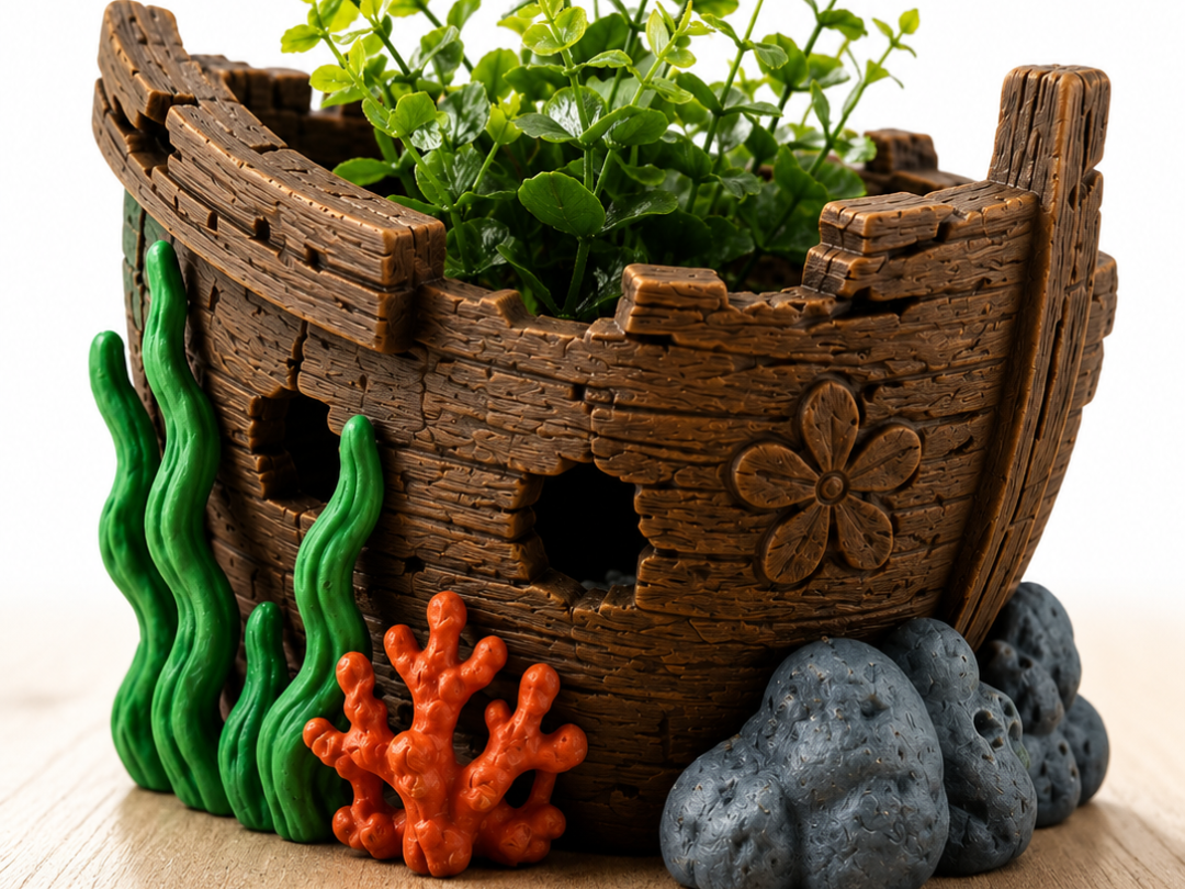 Sunken Shipwreck Planter