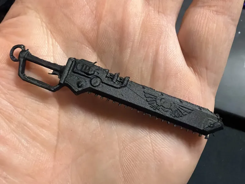 Chainsword Keychain – Grimdark Sci-Fi Accessory