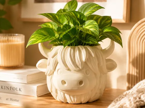 Maceta decorativa: Highland Cow Planter — referencia de MakerWorld