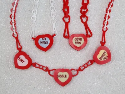 Valentines Day Conversation Heart Candy Necklace