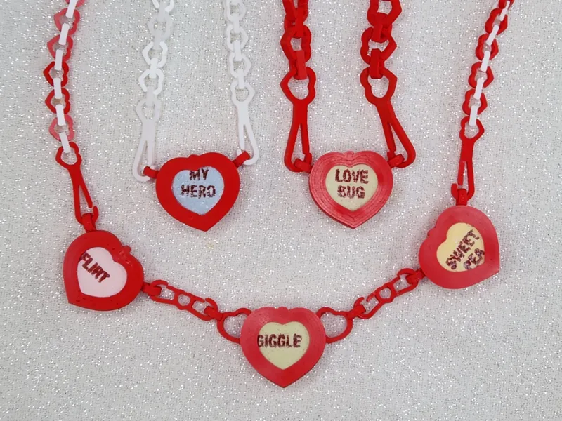 Valentines Day Conversation Heart Candy Necklace
