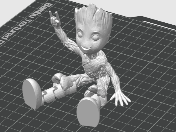 Baby Groot with flexible legs