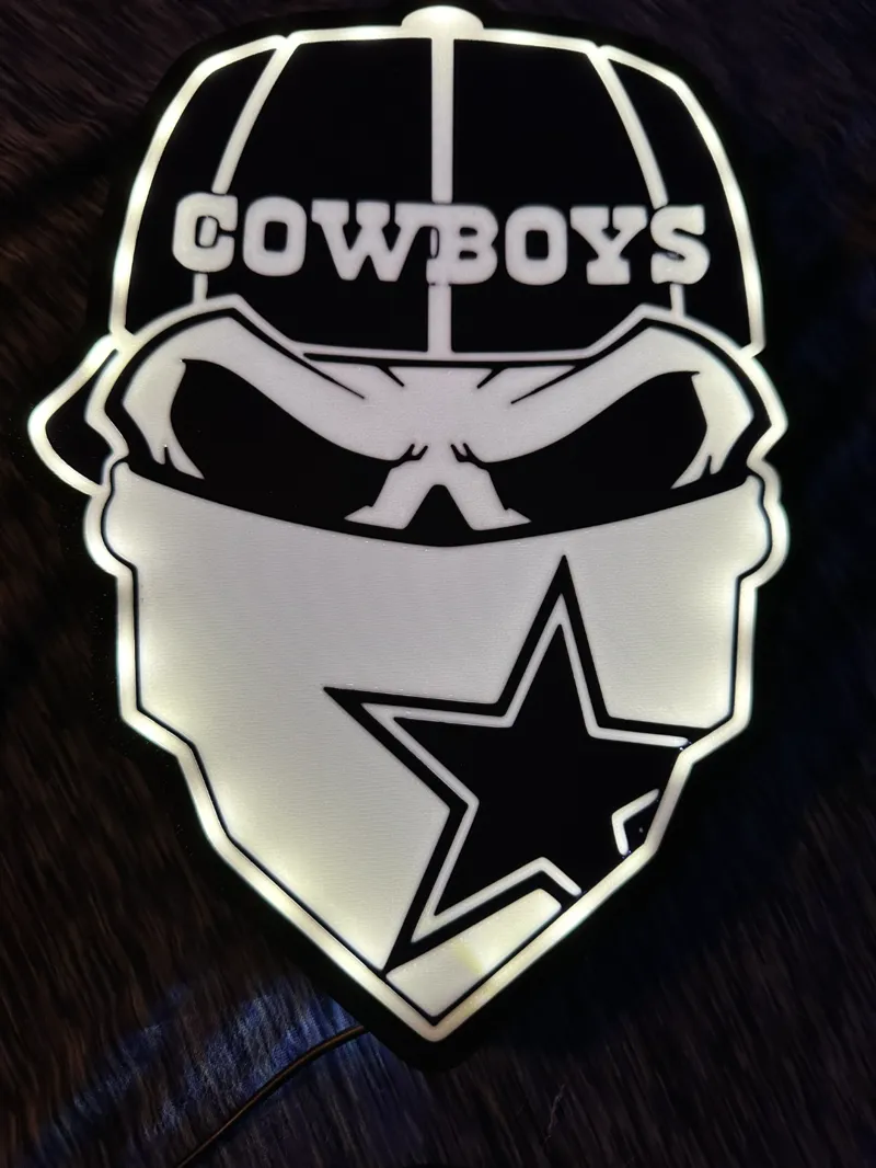 Dallas Cowboys Skull with a bandana