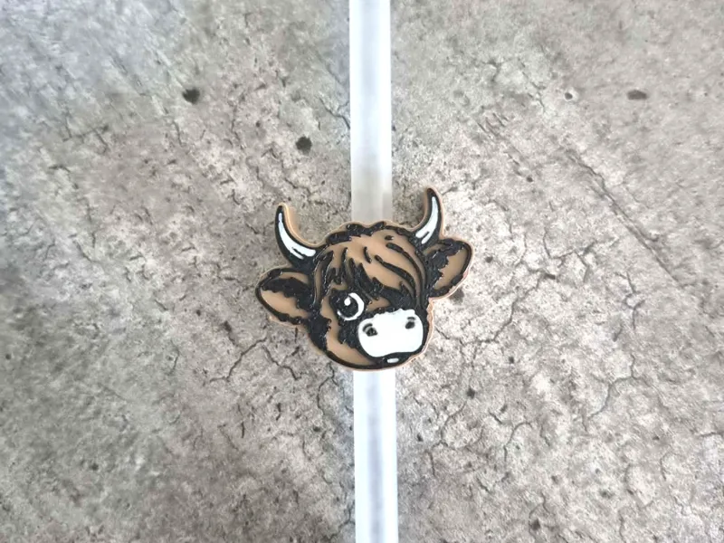 Highland Cow Head Straw Topper 