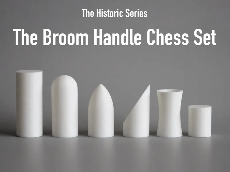 Modernist "Broom Handle" Chess Set
