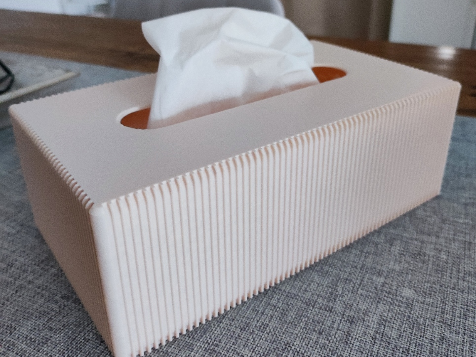 Japandi Style Tissue Box with Sliding Bottom Lid