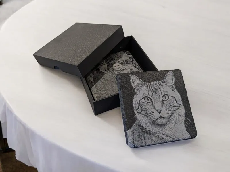 Storage box for slate coasters 