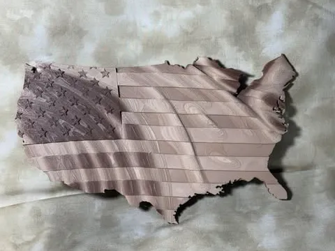 Waiving American Flag Sculpture
