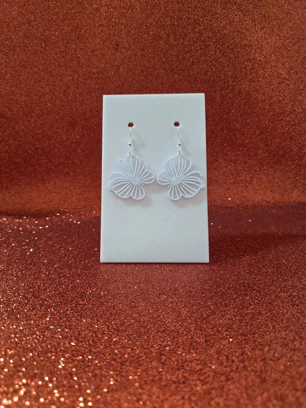 Leaf butterfly earrings view 2