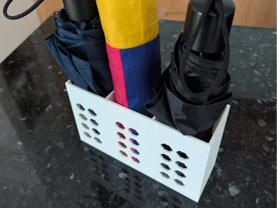 Storage for umbrella, spray, etc.