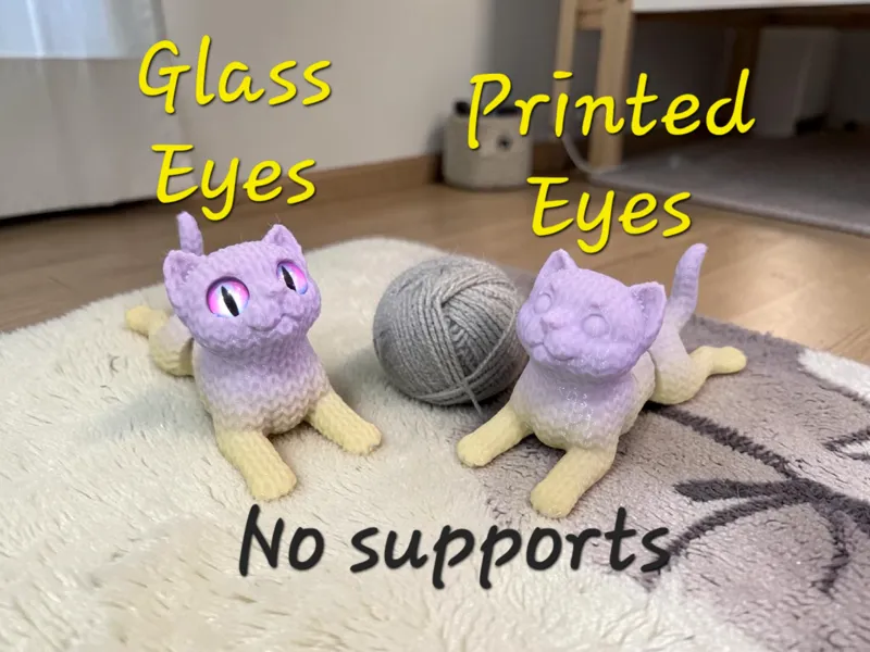 SC Knitted Cat - glass eye compatible