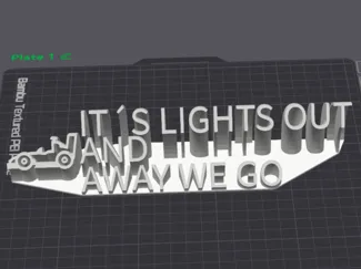 Its lights out and away we go