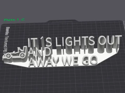 Its lights out and away we go