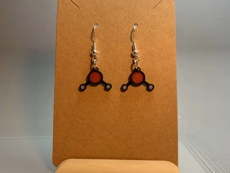 H2O molecule earrings