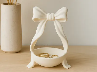 Coquette Bow Catchall Dish Cute Jewelry & Key Tray