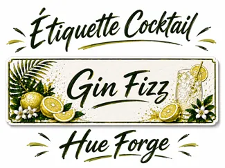 Gin Fizz - Étiquette Cocktail