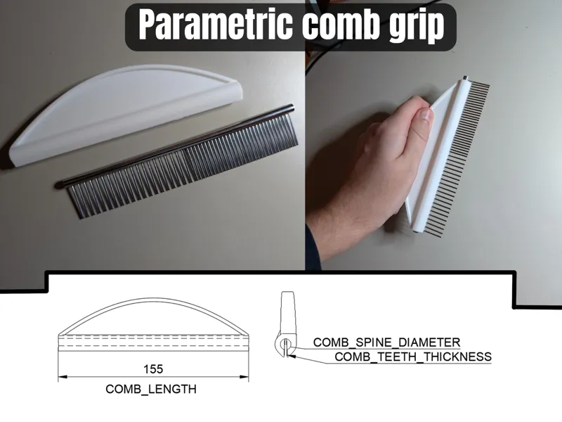 Parametric comb grip 