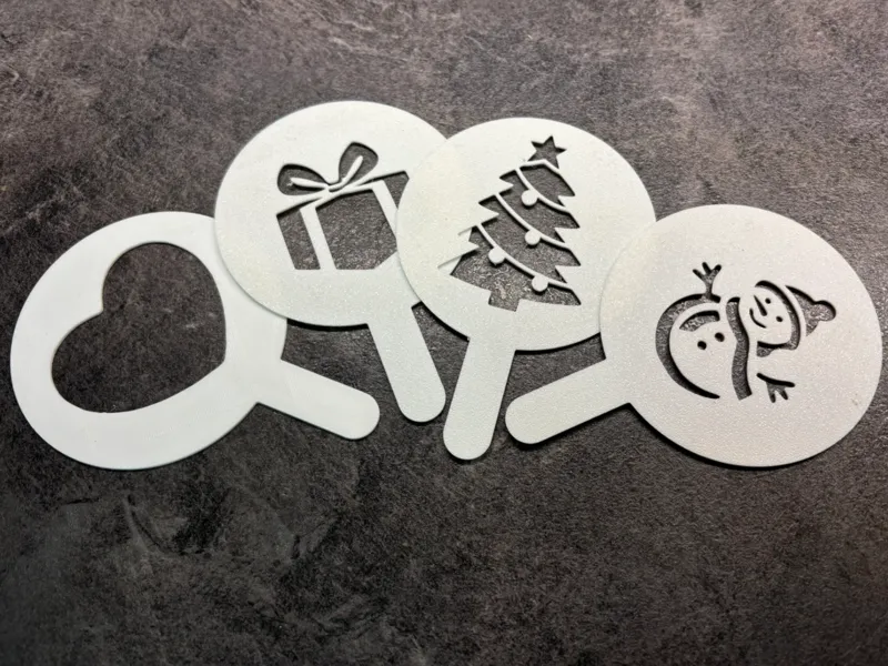 Christmas coffe stencils