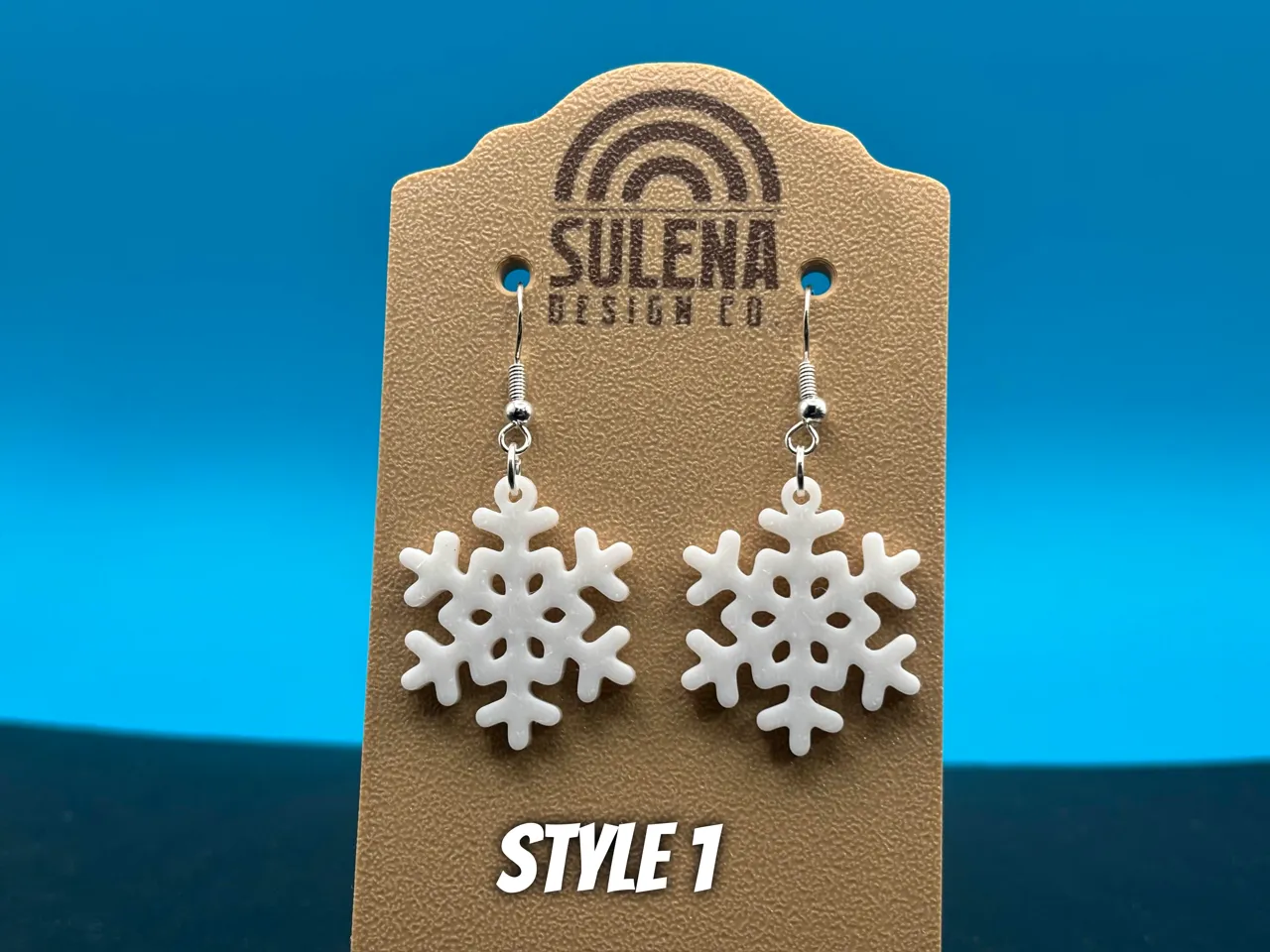 Christmas Snowflake Earrings | Quick Print view 2