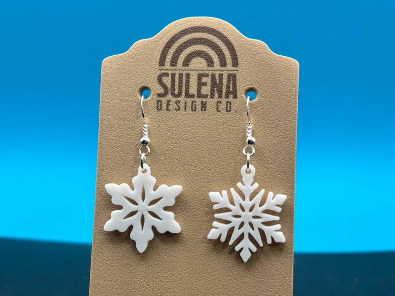 Christmas Snowflake Earrings | Quick Print