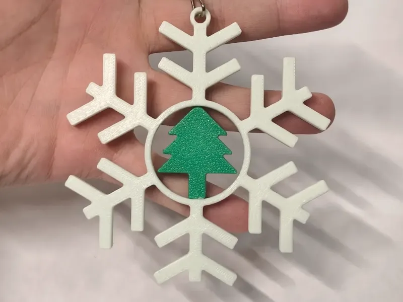 雪花旋转圣诞树挂件