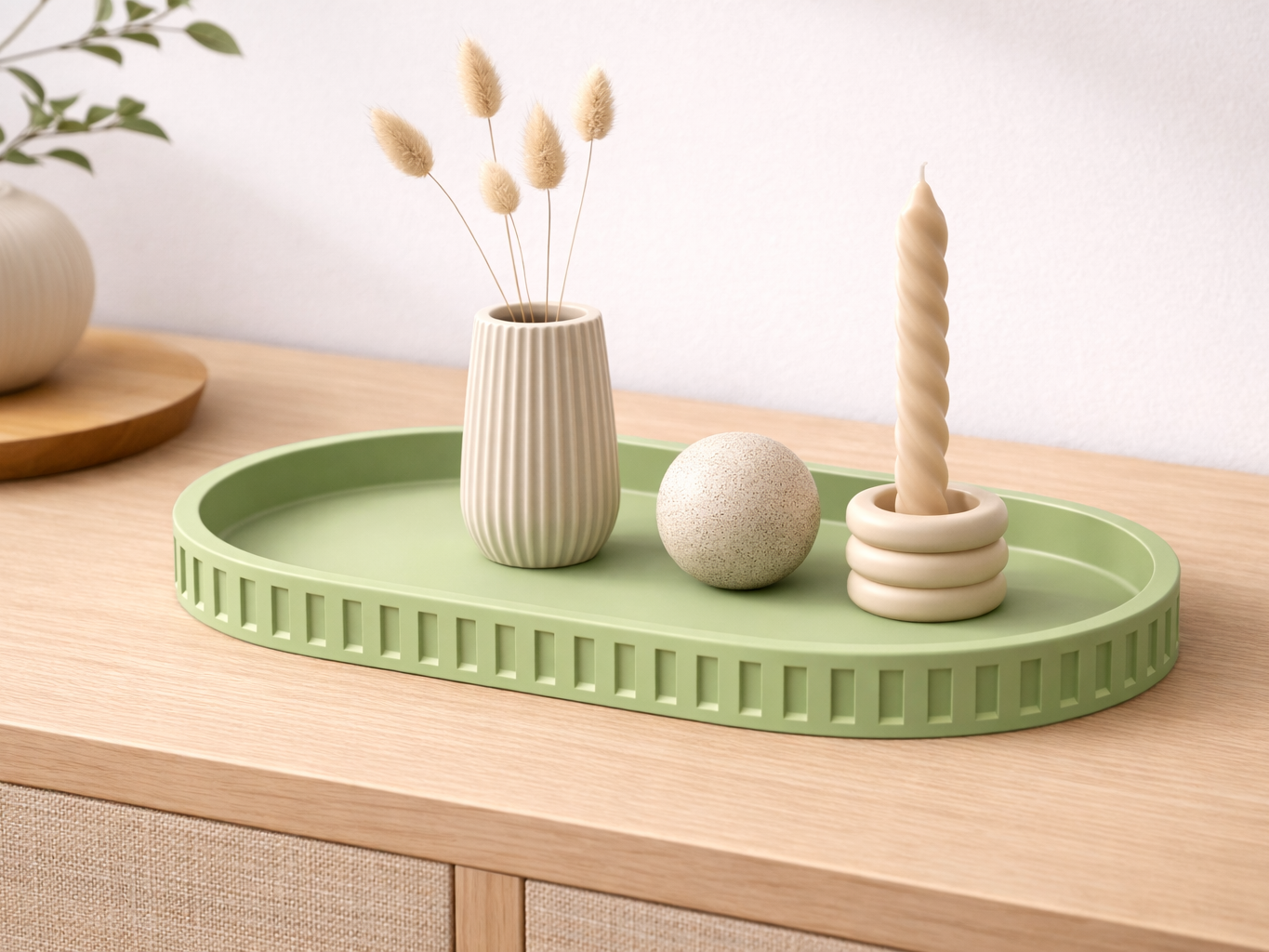Plate Tray oval Bowl Contour V2 - Japandi Design