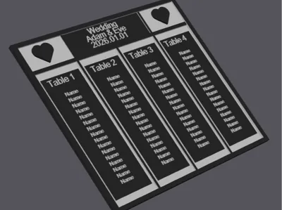Customizable Wedding Seating Chart 4Tables2Colors