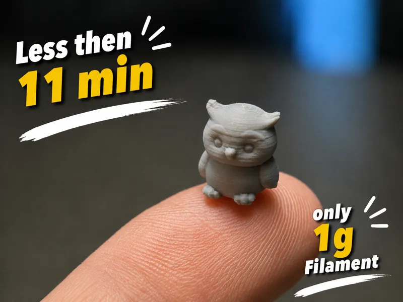 Mini Eule - 11 Min - no Support - 1g Filament