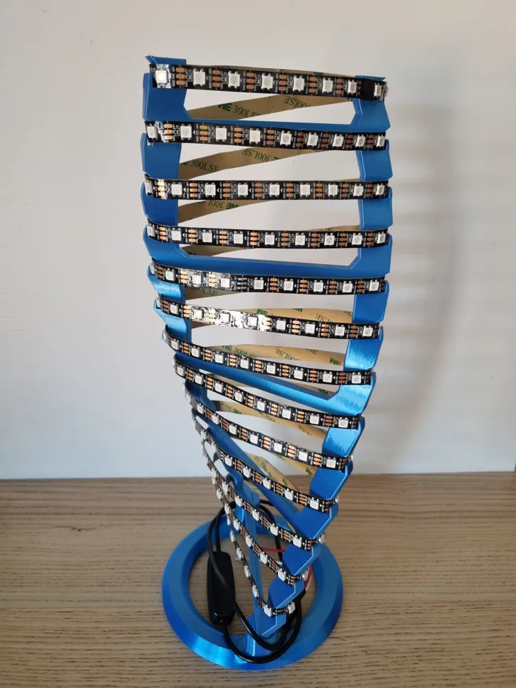 LED Strip DNA Helix Lamp - Free 3D Print Model - MakerWorld