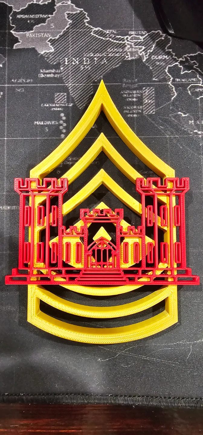 Army Engineer 1SG Rank with Castle
