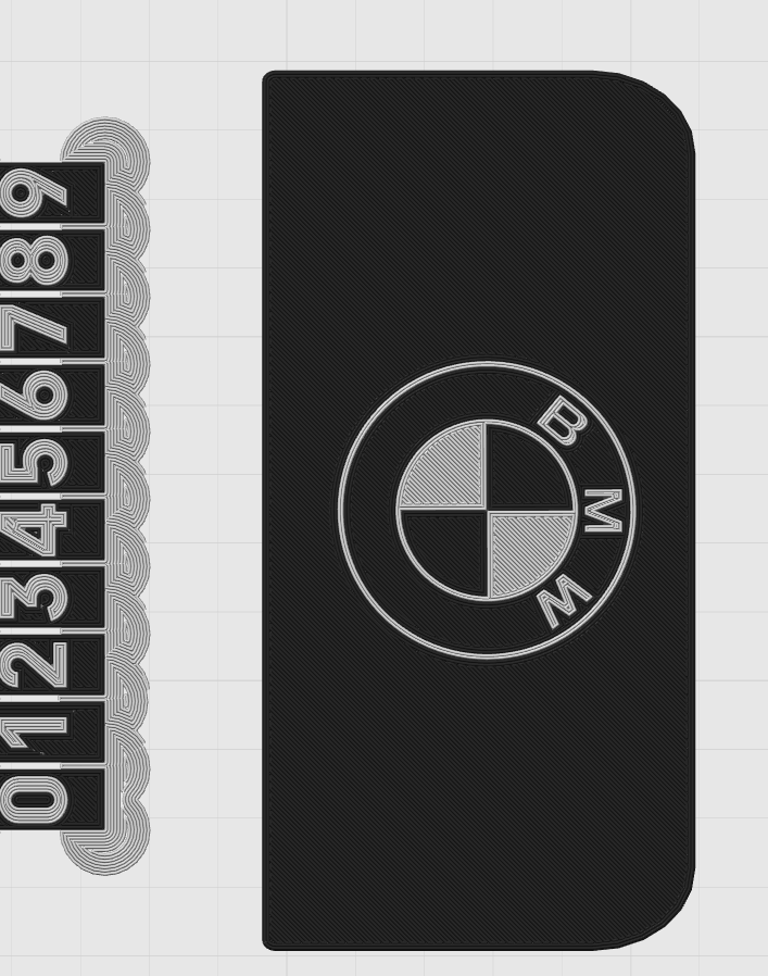 Miniatura 7 do modelo 3D 特斯拉挪车号码牌（会按评论需要增加其他品牌logo配置）