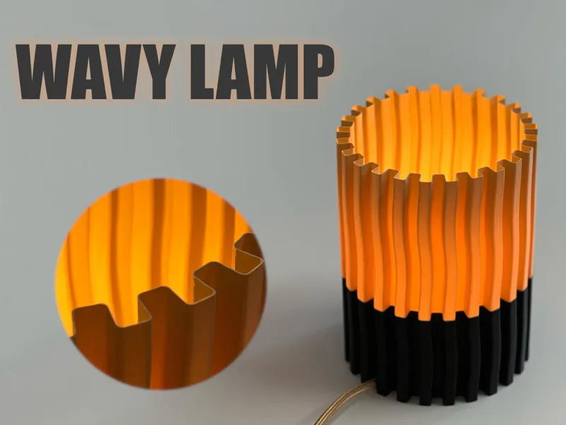 Modern Wavy Desk Lamp – Small Lamp – Warm White