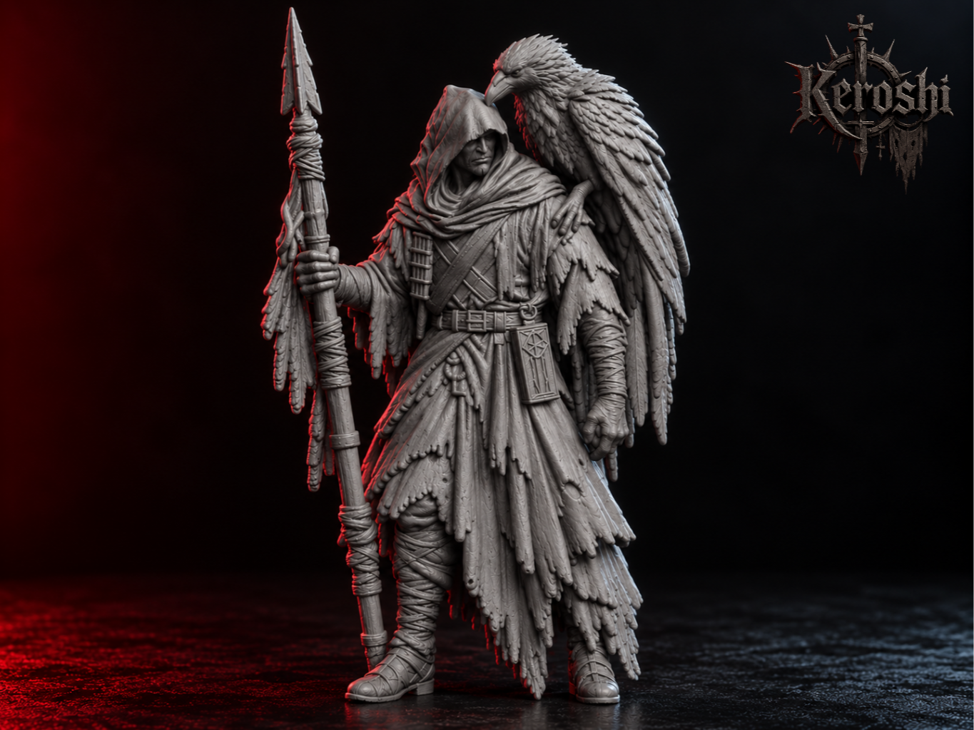 Raven Hunter 32mm - 3D printed People, in stock in India