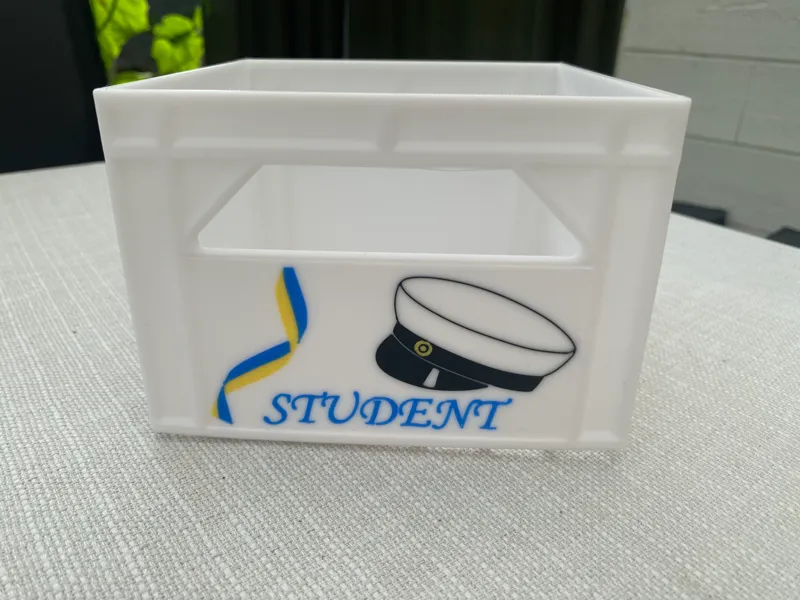Student logo beer crate