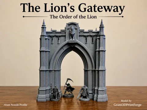 Escenografía en miniatura: The Lion's Gateway - The Order of the Lion Terrain — referencia de MakerWorld