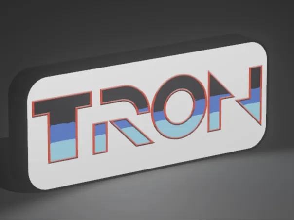Retro Tron Schriftzug (Film 1982) Light Box