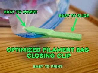 Easy-Slide Clip for Closing Filament Vacuum Bags