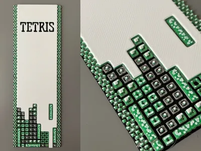 Tetris Retro Bookmark | HueForge | No AMS required