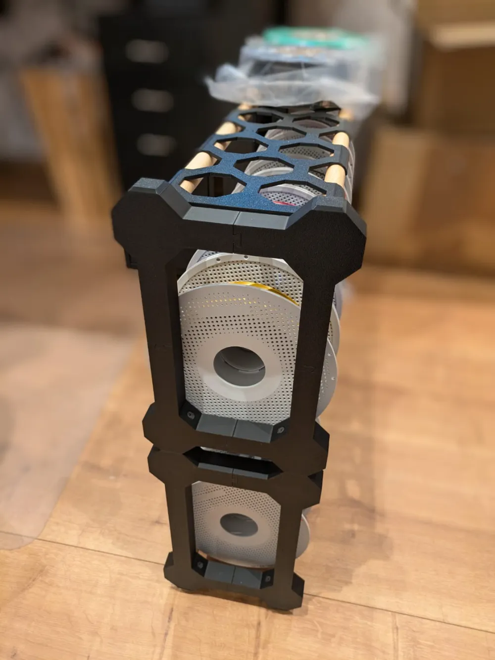 Modular spool rack on castors. - Free 3D Print Model - MakerWorld