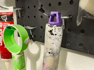 Paint roller pegboard hook adapter