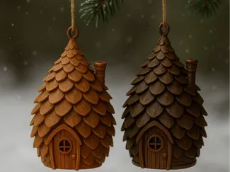 Pinecone Cottage - Miniature Gnome House